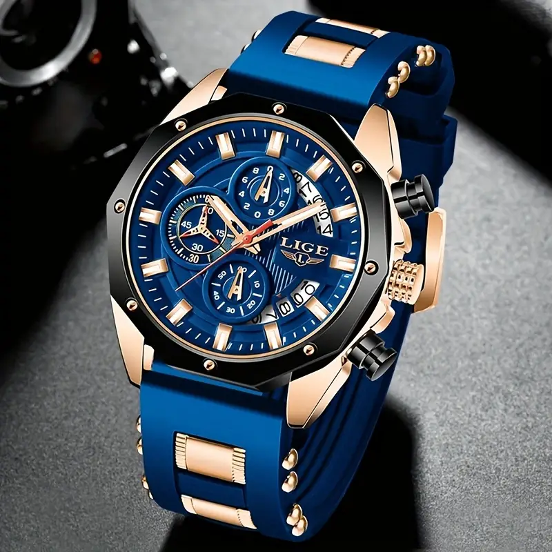 Stylish Olevs Date Watch - Men's Stainless Steel Analog Quartz Wrist Watch with Luminous Dial, Waterproof, Business Casual Style, Perfect for Daily Wear