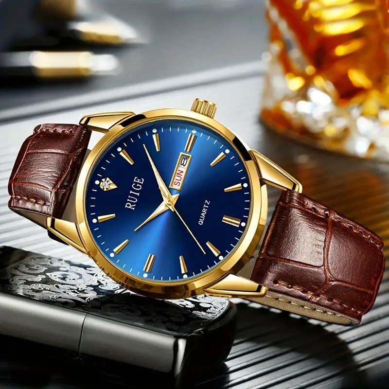 Stylish Olevs Date Watch - Men's Stainless Steel Analog Quartz Wrist Watch with Luminous Dial, Waterproof, Business Casual Style, Perfect for Daily Wear