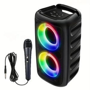 Wireless Speaker with Microphone, Large Speaker, Portable Speaker, Subwoofer, Outdoor Wireless Speaker