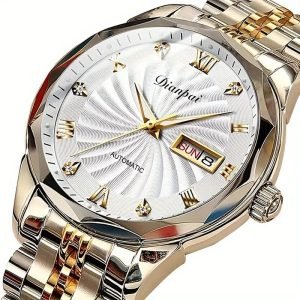 Women'S Elegant Business Watch with Blue Ocean Heart & Rose Golden Stainless Steel Band