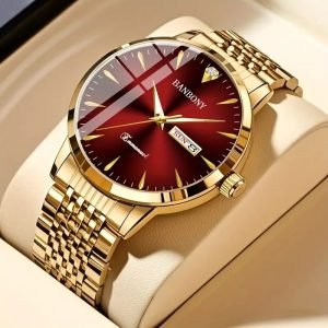 Women'S Elegant Business Watch with Blue Ocean Heart & Rose Golden Stainless Steel Band