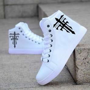 Men'S 2025 Spring High-Top Sneakers - White & Red Casual Fashion Sneakers with Lace-Up Closure, All-Season Outdoor Running Shoes