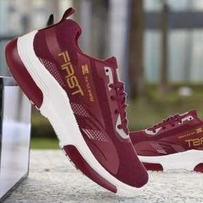 Men'S 2025 Spring High-Top Sneakers - White & Red Casual Fashion Sneakers with Lace-Up Closure, All-Season Outdoor Running Shoes