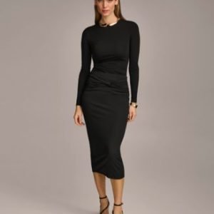Donna Karan Women's Twist-Front Knit Pull-On Pencil Skirt