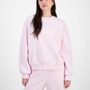 Juniors' Rhinestone Embellished Sweatshirt