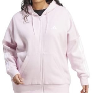 Plus Size Essentials 3-Stripes Full-Zip Fleece Hoodie