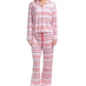 Women's 2-Pc. Velour Notch Pajamas Set