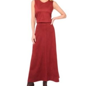 Women's Faux-Suede A-Line Maxi Skirt