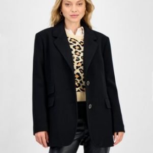Women's Notched-Collar Two-Button Blazer Coat