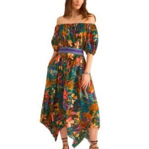 Women's Printed Off-The-Shoulder Dress