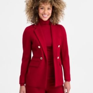 Women's Triple-Pocket Open-Front Blazer, P/XXS-3X