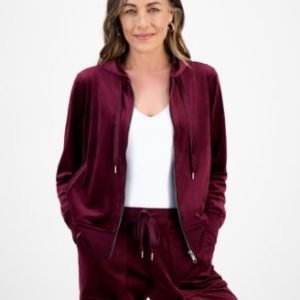 Women's Velour Zip-Up Hoodie, Mivy's Exclusive